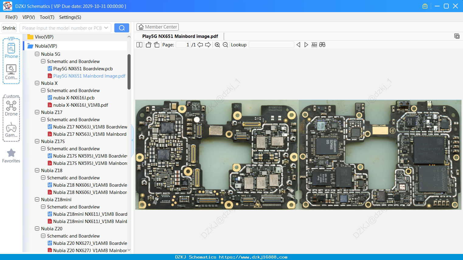 Nubia Play5G NX651 Mainbord Image